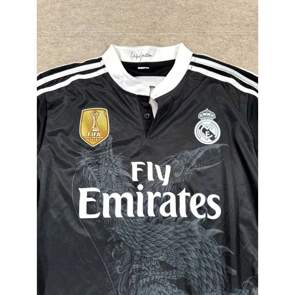 Real Madrid 7# Cristiano Ronaldo Soccer Jersey Mens M Black Yohji Yamamoto Drago